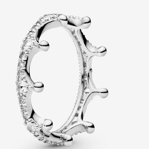 Pandora women Clear Sparkling Crown Ring _ Size 7.5